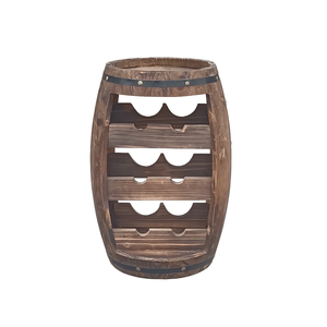 Meuble de présentation vertical en chêne antique pour bouteilles de <span class=keywords><strong>vin</strong></span>, forme tonneau, capacité 7 bouteilles, hauteur 50 cm, idéal pour les fêtes, durable - Product Image 4