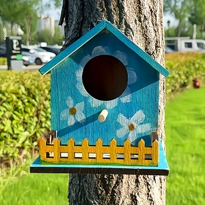 Nichoir transfrontalier à monter soi-même pour colibris, mangeoire à <span class=keywords><strong>oiseaux</strong></span> pour l'observation des <span class=keywords><strong>oiseaux</strong></span> dans le <span class=keywords><strong>jardin</strong></span>, couleur bois naturel - Product Image 2