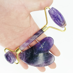 Custom logo <b>jade</b> <b>roller</b> guasha 100% natural beauty massage for face facial <b>jade</b> stone rose quartz <b>jade</b> with box - Product Image 2