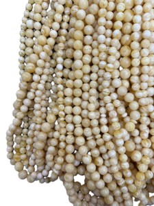 Rosario Baltico di Leningrad di Alta Qualità con Perle Rotonde da 10-13mm in Ambra Bianca Fiore Tigre di Kaliningrad e Raffinato Imam - Product Image 3