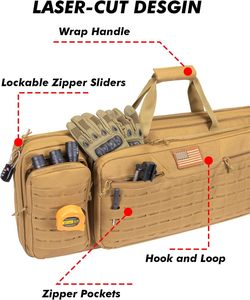 Bolsa Táctica Doble para Armas, Estuche para Rifle Molle, Cierre con Cremallera Bloqueable, Impermeable, para Caza y Tiro - Product Image 5