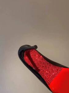Escarpins légers à talon <span class=keywords><strong>aiguille</strong></span> et bout pointu en cuir verni avec strass et semelle rouge, pour femmes et hommes, collection Printemps-Été 2025, à enfiler, semelle en caoutchouc - Product Image 3