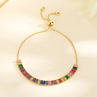 Coloré Petit Carré Patchwork Minimaliste Variété Bracelet Femme Chine Réglable Cristal Bracelets