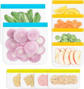 Bolsas Reutilizables para Congelador Huamaohengchun, Paquete de 10, Aptas para Lavavajillas, Bolsas de Plástico PE para Almacenamiento de Alimentos, 3 Tamaños, para Snacks, Sándwiches y Almuerzos - Product Image 4