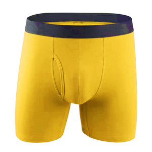 Calzoncillos largos de talla grande para hombre al por mayor, con abertura frontal, transpirables, que absorben la humedad, tipo bóxer deportivo. - Product Image 1