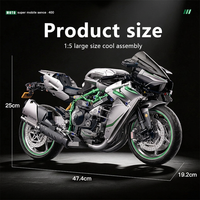 Kavoworld Modèle de moto de course dynamique en ABS, jouet éducatif DIY, échelle 1:5, kit de puzzle de 2248 pièces pour les 8 ans et plus