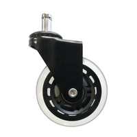 Roue de meuble de bureau en PU, 50/65/75/100/125mm, universel, avec tige tournante de frein