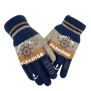 Guantes de lana con forro polar grueso para invierno, resistentes al viento, cálidos, con dedos completos, unisex, para ciclismo, colores aleatorios mezclados - Product Image 3