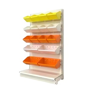 Présentoir simple double face avec cadre d'extrémité, mobilier commercial, armoires métalliques et plastiques pour produits secs en vrac et snacks - Product Image 4