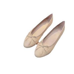 Женские классические маленькие ароматные стильные туфли на плоской подошве, Повседневные балетки с бантом, простые цвета, подходящие для осеннего сезона - Product Image 5