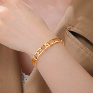 Brazalete Abierto de Acero Inoxidable con Símbolos Adinkra, Brazalete Africano Nyame Ye Ohene Duale Sankofa Gye para Mujeres y Hombres - Product Image 5