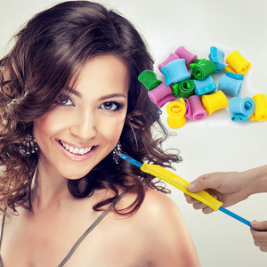 Rizadores de pelo Playboy sin calor, rodillos de caracol para peinados DIY, herramientas de rizado de plástico con clips y varillas - Product Image 2
