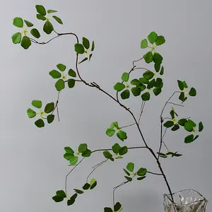 실크 관인 연꽃 잎 잎 장식 하와이 루아우 사파리 파티를위한 인공 녹색 잎 장식