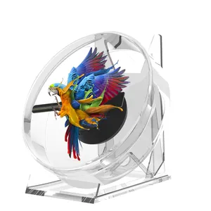 Mini Cool 3d hologram led fan 360 degree turning around content changed led 3d holographic fan display