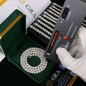 Collar de Cadena de Tenis con Diamantes de Moissanita VVS de 2-6 mm, Chapado en Rodio Pulido de Alta Calidad, Plata 925, Clásico para Mujer, de Terceros - Product Image 5