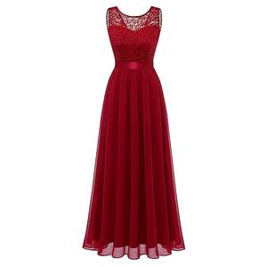 Precio de fábrica <span class=keywords><strong>barato</strong></span> sin mangas de talla grande rojo otoño <span class=keywords><strong>vestido</strong></span> de invitados de boda señoras mujeres playa drapeado encaje gasa Natural - Product Image 1