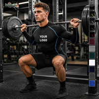 T-shirts de sport personnalisés à manches longues pour hommes, respirants, à col montant, extensibles, pour l'entraînement – Fabricant OEM ODM