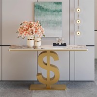Console moderne de luxe léger en quartz avec support multifonctionnel pour entrée, couloir d'hôtel, design long et étroit