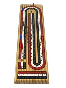 Bằng Gỗ <span class=keywords><strong>Cribbage</strong></span> Hội Đồng Quản Trị Trò Chơi Thiết Lập Rắn Gỗ Liên Tục 3 Màu Theo Dõi Hội Đồng Quản Trị Trò Chơi Với Kim Loại Pegs Và Thẻ - Product Image 3