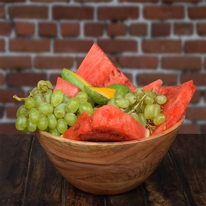 Bol à <span class=keywords><strong>salade</strong></span> en bois d'acacia Design rustique Plat de service pour les salades de fruits Mariages Fêtes Décoration intérieure et cadeaux de pendaison de crémaillère - Product Image 4