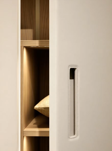 Armoires de chambre à coucher modernes de luxe, écologiques, autoportantes, en PVC et bois, sur mesure, avec porte à charnières latérales, bricolage, villa, maison - Product Image 4