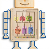 Jouet éducatif en bois Montessori STEM Robot Vane pour les enfants de 2 à 13 ans, développement de la pensée logique et apprentissage magnétique, tableau d'activités mural