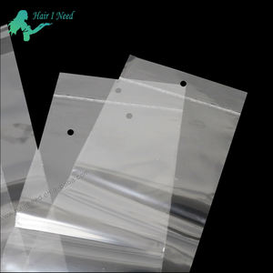 Plastikverpackungsbeutel für Haarverlängerungen mit Verschluss, Selbstklebende durchsichtige Plastiktüten für Haarbündel - Product Image 4