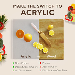 Hoja acrílica antideslizante de 3mm de MOQ bajo, tabla de cortar de plástico transparente, tabla de cortar grande con labio para Cocina - Product Image 5