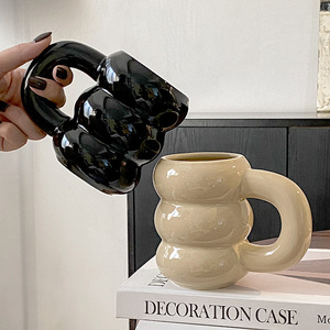 <span class=keywords><strong>Taza</strong></span> de Café de Cerámica con Logotipo Personalizado Pintado a Mano, Estilo Coreano, Única y Linda, para Mujer - Product Image 3