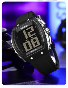 SANDA 6222 Tonneau en forma de estudiante multifuncional ancianos voz sincronización Uhr reloj electrónico Digital resistente al agua para regalos de ancianos - Product Image 5