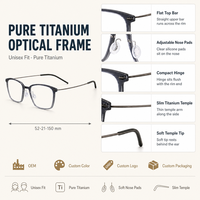 Monture de lunettes en titane ultralégère vintage pour hommes, lunettes de lecture avec étuis à lunettes.