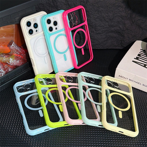 เคสโทรศัพท์มือถือแม่เหล็กใสสีนีออนสดใสสำหรับ iPhone 18 17 16 15 14 Pro Max กรอบกล้องใส ฝาหลังอะคริลิก รุ่นใหม่ - Product Image 1