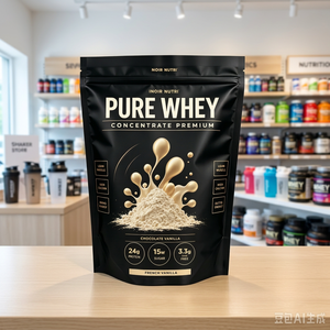 Bolsa de plástico con cierre vertical reciclable personalizada para polvo de cacao, polvo de té, polvo nutricional, polvo de suplementos. - Product Image 3