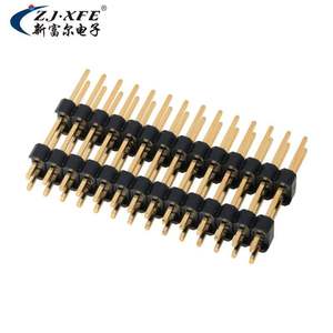 Conector de PCB de doble fila con paso de 2.54 mm, tipo pin header, simple/doble, de plástico PA6T, recto, chapado en oro - Product Image 2
