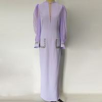 Robe de soirée vintage élégante 2026, nouvelle robe longue chic de style européen et américain, manches classiques, col en V, ornée de strass/diamants