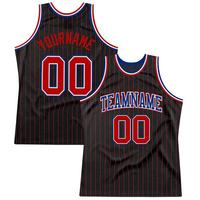 Kustom grosir terbaru desain sublimasi Retro bergaris Mesh reversibel basket Jersey untuk pria