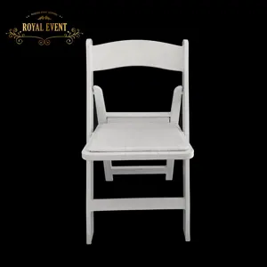 הנמכר ביותר באיכות גבוהה זול לבן פלסטיק שרף חיצוני גן מתקפל כסאות לאירוע חתונה