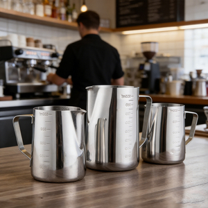 Tazza per Latte Art Personalizzata di Lusso da 900ml in Acciaio Inox 304 Ecologica per Baristi, Strumento per Tè ed <span class=keywords><strong>Espresso</strong></span> - Product Image 4