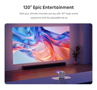 Projecteur LED portable CR55 1080P avec Android 9 intégré, 500 lumens ANSI, 32 Go de ROM, haut-parleurs intégrés, correction automatique de la distorsion trapézoïdale, prend en charge la 4K
