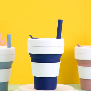 Taza de agua plegable de silicona de 12OZ, taza de café portátil para viajes, deportes al aire libre, Camping, taza de agua, envío directo - Product Image 6