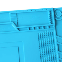 Tapis pour Station de Soudure en Silicone Résistant à la Chaleur 500°C, Tapis de Travail Magnétique Antistatique pour la Réparation d'Électroniques, Téléphones, Ordinateurs Portables et Montres