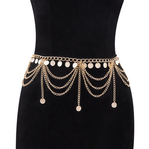 โซ่คาดเอวแบบโบฮีเมียนหลายชั้นประดับพู่  วัสดุโลหะผสมสังกะสี  เครื่องประดับสำหรับผู้หญิง  เหมาะสำหรับงานปาร์ตี้ - Product Image 3