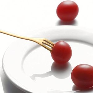 Fourchettes à dessert miniatures en acier inoxydable écologiques et durables avec logo personnalisé pour fruits, apéritifs, gâteaux et salades - Product Image 5