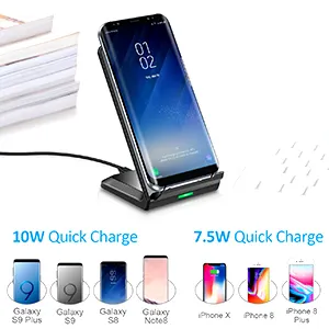 Hot Selling 15W Fast Wireless Charging Stand Phone Holder Custom Logo Mobile Phone Wireless Charger