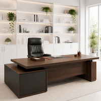 Table de bureau exécutive en bois pour salle de réunion et zone de réception avec tiroir, taille personnalisée, choix de finition