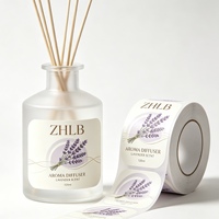 Rouleau d'étiquettes autocollantes personnalisées pour diffuseur de parfum, flacon pulvérisateur, pot cosmétique, autocollant avec logo privé