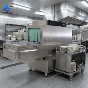 Commercial Automatic Conveyor Type Dishwasher Industrial Stainless Steel Tunnel Dishwashing Machine for Large Canteen Pro - Product Image 1