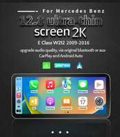 Écran de voiture Linux 12,8 pouces IPS double pour Mercedes Benz Classe E W213 W212 NTG 4.5 5.0, autoradio avec CarPlay sans fil