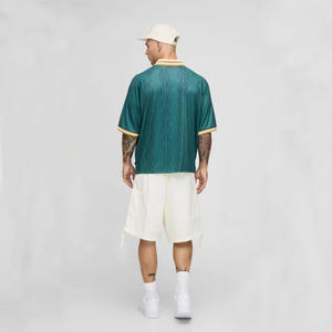 Camiseta Retro de Fútbol con Cuello para Hombre, Ropa Deportiva de Secado Rápido con Rayas Personalizadas, Polo de Fútbol Vintage - Product Image 2