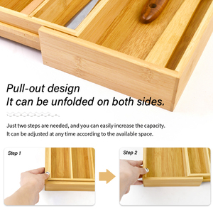 WDF Oferta Especial Divisores de Cajón Organizador de Cubiertos y Platería Bandeja para Cajón de Cocina Organizadores de Cajón de Bambú para Uso Doméstico - Product Image 4
